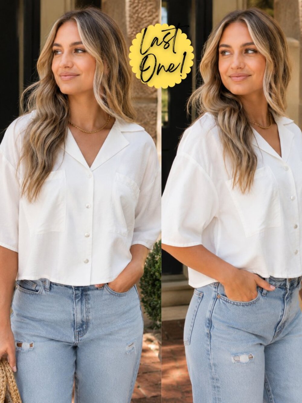 Cora Collared Crop Shirt